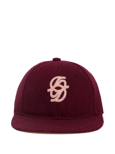 Drôle De Monsieur La Casquette Monogramme In Burgundy