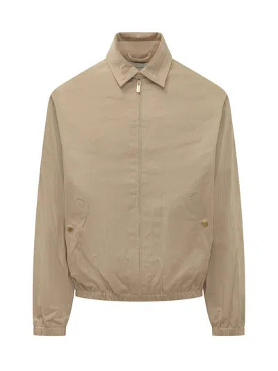 Drôle De Monsieur Drole De Monsieur Embroidered Logo Jacket With Zip In Neutral