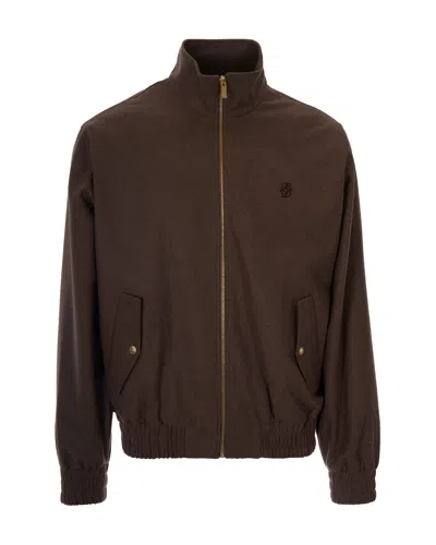 Drôle De Monsieur Drole De Monsieur Embroidered Logo Zip-up Bomber Jacket In Brown