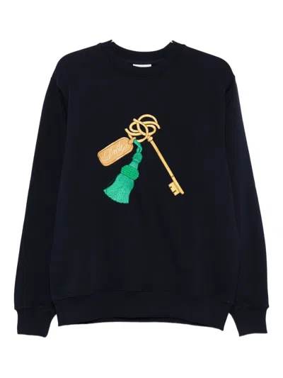 DRÔLE DE MONSIEUR EMBROIDERED LONG-SLEEVE SWEATSHIRT