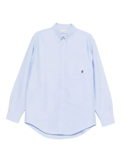 Drôle De Monsieur Embroidered Organic Cotton Shirt In White