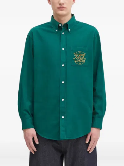 Drôle De Monsieur Embroidered Shirt In Green