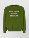 Drôle De Monsieur Embroidered Slogan Cotton Sweatshirt