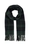Drôle De Monsieur Wool Scarf With Embroidered Check Pattern In Dgn