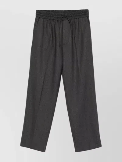 DRÔLE DE MONSIEUR FLANNEL ELASTICATED STRAIGHT LEG TROUSERS
