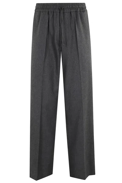 Drôle De Monsieur Flannel Trousers In Gray