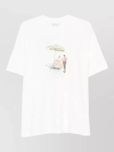 Drôle De Monsieur Fleuriste Graphic Print Short Sleeve T-shirt In White