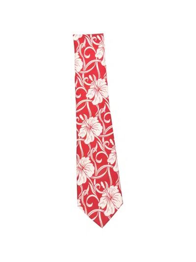 Drôle De Monsieur Floral-print Tie In Red