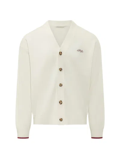 Drôle De Monsieur Funny Embroidered-logo Cardigan In Neutral