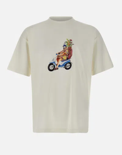 Drôle De Monsieur Drole De Monsieur Golfeur Cotton T Shirt In Cream