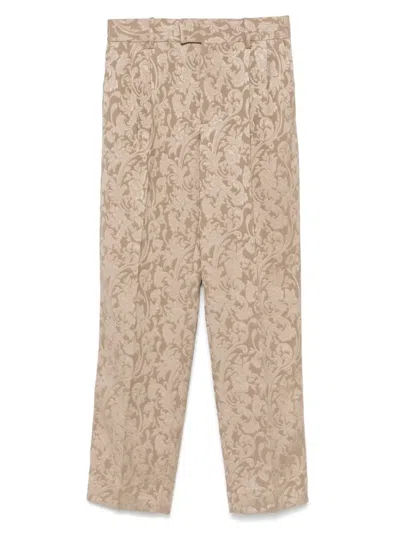Drôle De Monsieur Golfeur Jacquard Trousers In Neutral