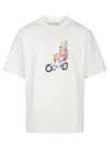 Drôle De Monsieur Logo Crew Neck Graphic Print Short Sleeve T-shirt In White
