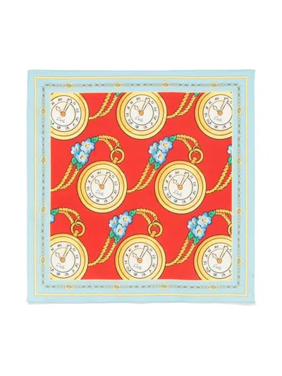 Drôle De Monsieur Gousset-pattern Scarf In Red