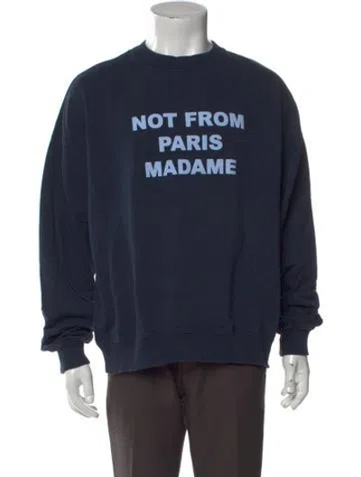 Pre-owned Drôle De Monsieur Graphic Print Crew Neck Pullover In Blue