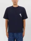 Drôle De Monsieur Graphic Print Crew Neck Short Sleeve T-shirt In Blue