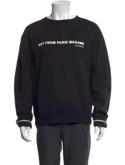 Pre-owned Drôle De Monsieur Graphic Print Crew Neck Sweatshirt In Black