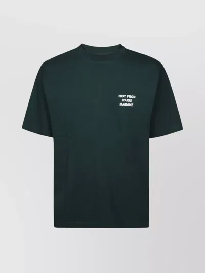 Drôle De Monsieur Graphic Print Crew Neck T-shirt In Green
