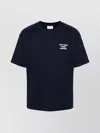 Drôle De Monsieur Blue Crewneck T-shirt With Slogan Print On The Front And Back In Cotton Man In Blue