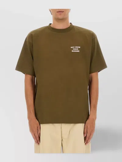 Drôle De Monsieur Graphic Print Crew Neck T-shirt In Green