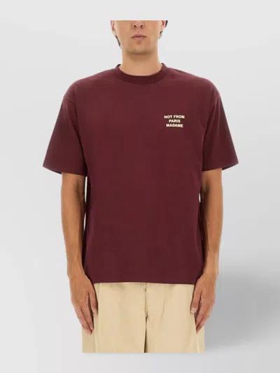 Drôle De Monsieur Graphic Print Crew Neck T-shirt In Red