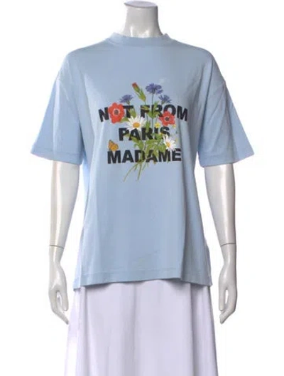 Pre-owned Drôle De Monsieur Graphic Print Crew Neck T-shirt In Blue