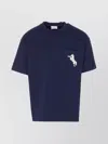 Drôle De Monsieur Graphic Print Crewneck T-shirt Chest Pocket In Blue