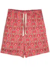 Drôle De Monsieur Graphic-print Drawstring Bermuda Shortss In Red