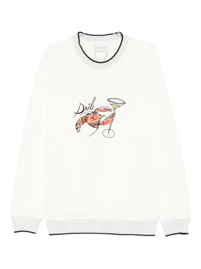 Drôle De Monsieur Graphic-print Sweatshirt In White
