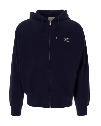 Drôle De Monsieur Drole De Monsieur Graphic Zip-up Hoodie In Navy