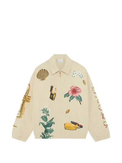 Drôle De Monsieur Graphic-print Zip-up Jacket In Neutral