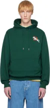 Drôle De Monsieur Horse-embroidered Hoodie In Dark Green