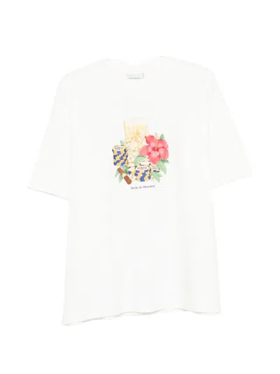 Drôle De Monsieur Drole De Monsieur Casual Cotton T-shirt For Men In Off White