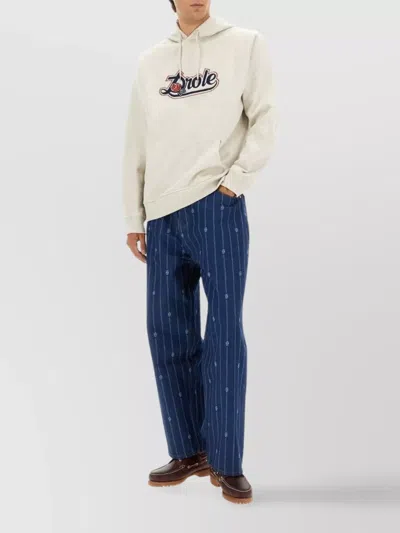 Drôle De Monsieur Hooded Knitwear Kangaroo Pocket Design In White