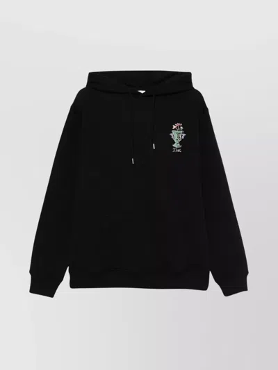 Drôle De Monsieur Hooded Sweatshirt With Drawstring And Pouch In Black
