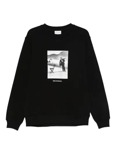 Drôle De Monsieur Ice Skating Waiter Sweatshirt In Black