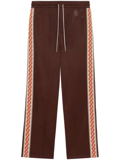 Drôle De Monsieur Interlock Elasticated Track Pants In Brown