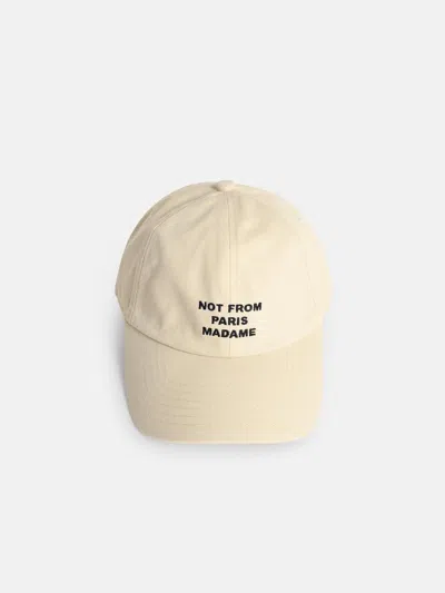 Drôle De Monsieur Ivory Cotton Cap In White