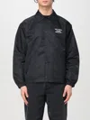 Drôle De Monsieur Black Jacket With Logo In Techno Fabric Man In Black