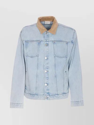 Drôle De Monsieur Jacket With Regular Collar And Pockets In Blue