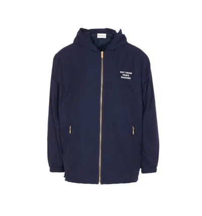 Drôle De Monsieur La Veste Capuche Slogan Jacket In Blue