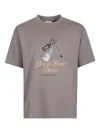 Drôle De Monsieur Key-tassel Print T-shirt In Gray