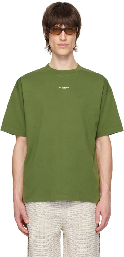 Drôle De Monsieur Khaki 'le T-shirt Slogan Classique' T-shirt In Green