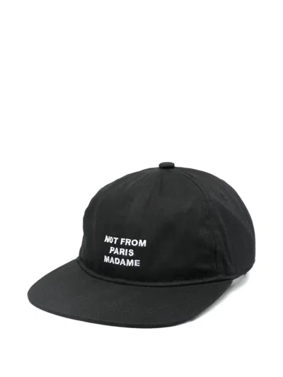 Drôle De Monsieur Drole De Monsieur Classic Bucket Hat With Embroidered Detailing For Men In Black