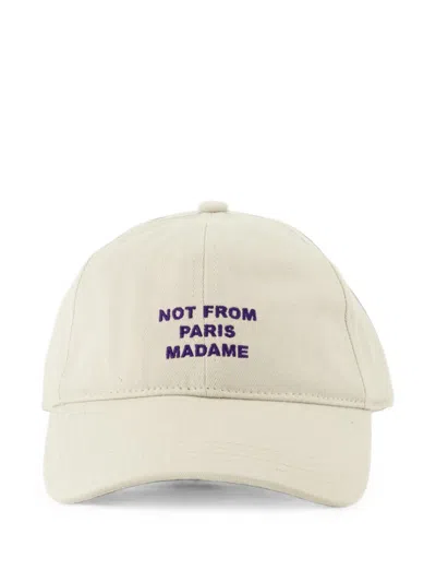 Drôle De Monsieur La Casquette Slogan Embroidered Baseball Cap In Neutral