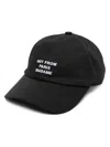 Drôle De Monsieur La Casquette Slogan Black Baseball Cap With Embroidery In Cotton Man In Black