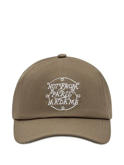 Drôle De Monsieur La Casquette Slogan Tresses Cap In Brown