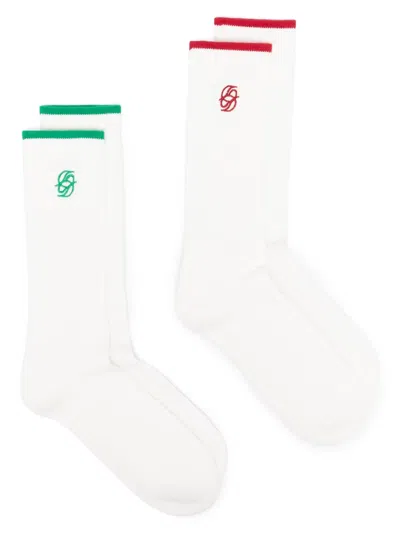 Drôle De Monsieur La Chaussette D Miroir Socks In White