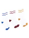 Drôle De Monsieur La Chaussette Drôle Rayée Socks (pack Of Three) In White