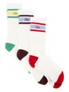 Drôle De Monsieur La Chaussette Drôle Rayée Socks (pack Of Three) In White