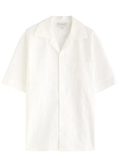 Drôle De Monsieur La Chemise Brodée Embroidered Cotton Shirt In White